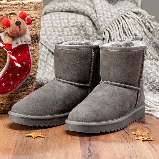 Chaussons Ladies - Chaussons - Bottes Ladies - Antidérapant - Semelle en mousse à mémoire de forme - Gris - Taille 37