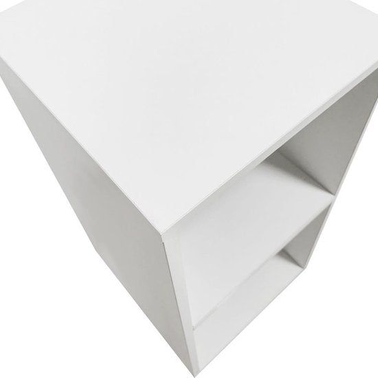 Meuble de rangement pour disques vinyles lp - rangement disques vinyles lp - bibliothèque - blanc