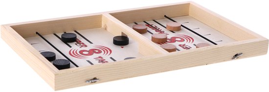 XCToys - Jeu de palets et palet - 35x22 cm - 10 palets inclus (5 blancs et 5 noirs) - Bois et plastique - Jeu d'action stratégique pour 2 personnes - Compact et portable