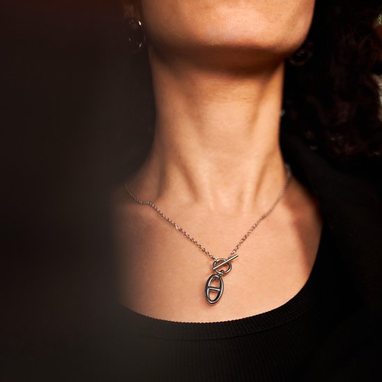 Laura Ferini Ladies Necklace Legato Silver - Chaîne en argent avec pendentif - Plaqué or blanc 18K - Collier - Collier - Bijoux - Accessoires - Collier pour dames avec pendentif
