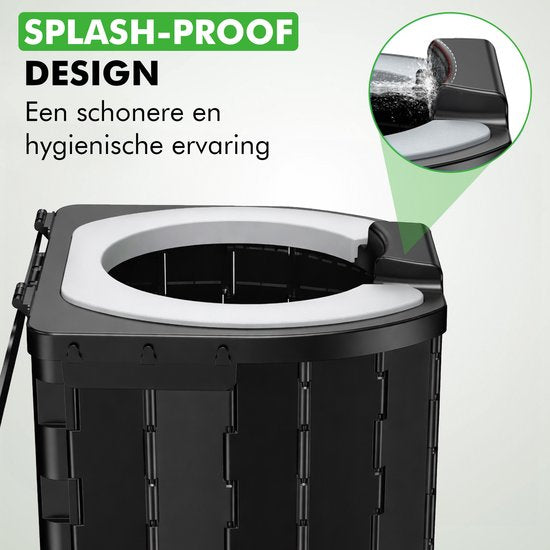 Toilette de camping Travelhawk - Seau de toilette - Portable et pliable - Comprend 12 sacs biodégradables et 10 sacs d'absorption - Idéal pour le camping, les festivals et les activités de plein air.