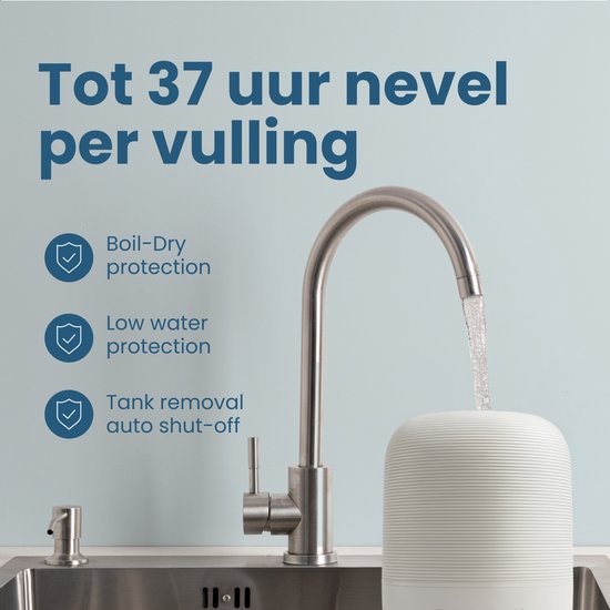 Auronic Humidificateur - 3L - Convient pour la chambre à coucher, la chambre de bébé, le bureau, le salon et plus encore - Humidificateur - Sans BPA - Blanc