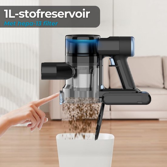 Sanovy Turbo Flex X28 Aspirateur à manche sans fil - Sans sac - Alimentation par batterie - 350W - 28Kpa - Avec accessoires - Aspirateur sans sac sans fil