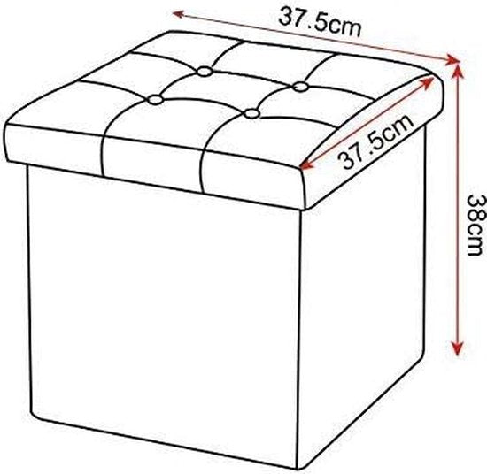 WOLTU Tabouret avec housse en lin,Tabouret de rangement pliable 37.5x37.5x38cm,Gris foncé