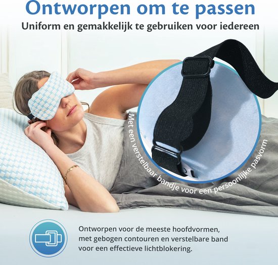 Ella Weighted Sleep Mask Women & Men - Masque pour les yeux avec tissu rafraîchissant et velours - Ajustable - Masques de sommeil