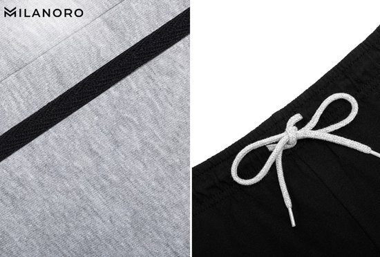 Milanoro - Lot de 2 pantalons de jogging sportifs et confortables pour hommes - Noir/Gris - M