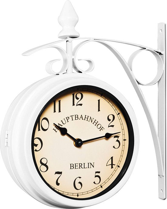 Horloge Retro - Deuba - Retrostyle - Station Clock/Clock - 29 x 9.5 x 32.5 cm -White