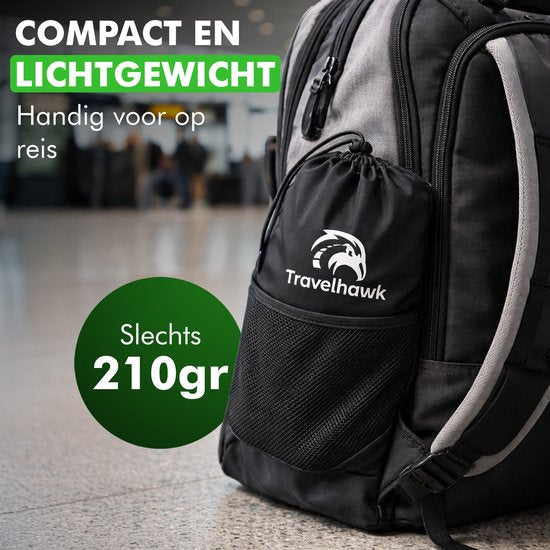 Travelhawk Repose-pieds pour avion - Hamac de pieds pour le voyage - également pour le bus ou le train - compact et léger - noir