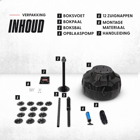 Inventus Extreme Reflex Boxing Pole V2 - Cobra Boxing Ball - Machine de boxe - Boxe et entraînement - Debout / Adultes - Réglable de 150 à 200 cm