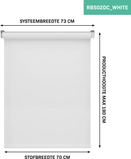 VONROC SMART BLINDS - Store électrique - Extension - 70 x 190 - Blanc - Sans télécommande ni câble de chargement