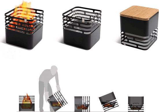 Höfats - Brasero CUBE - Brasero le plus sûr - Design réversible