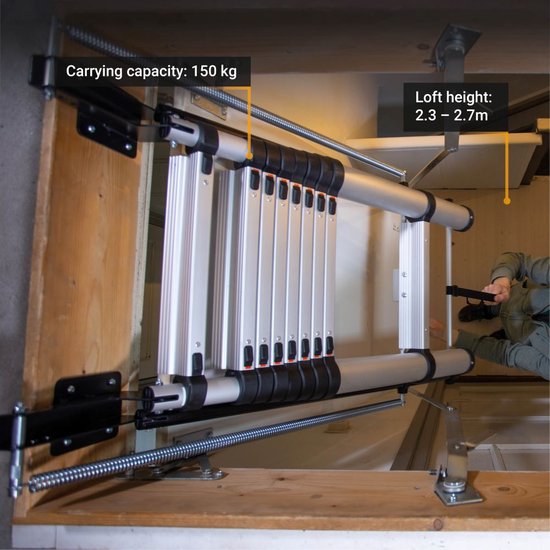 Batavia 2.70m Giraffe Air® Telescopic Vlizotrap 2.30m - Compact, design convivial avec poignée, larges marches pour la sécurité, rapide à installer