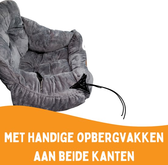 By Cee Cee Luxury Dog Basket Car - Dog Car Seat - Soft and Stylish - Dog Seat - With Safety Strap - Dark Grey Car Seat
