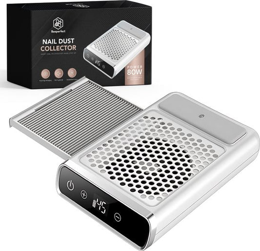 Beeperfect® Dépoussiéreur d'ongles - Dépoussiéreur Manucure - Dépoussiéreur d'ongles - Filtre réutilisable - Silencieux en utilisation - Sans fil et rechargeable