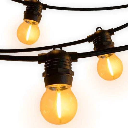 cordon lumineux extérieur - guirlande lumineuse - cordon lumineux extérieur - bobby cable - lumière blanche chaude - 10 mètres - led - cordon lumineux intérieur et extérieur - cordons lumineux - tuyau lumineux extérieur - 10 ampoules led - douille E27 - e