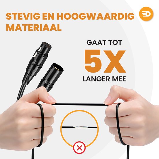 Drivv. Premium XLR Cable - Câble pour microphone - Mâle vers femelle 3 broches - 2 mètres