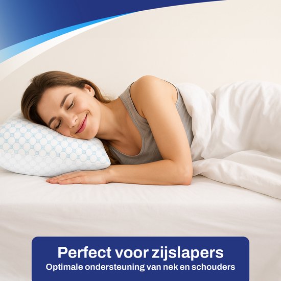 Oreiller réglable Sleeptight - 70 x 50 x 16 cm - Oreiller ergonomique en mousse à mémoire de forme pour les dormeurs latéraux