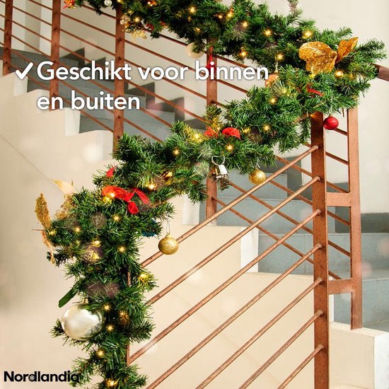 Nordlandia Guirlande Avec Lumières - Timer - Décoration de Noël - 500CM - Guirlande de Noël - Décoration de Noël - 100 LED - Batterie