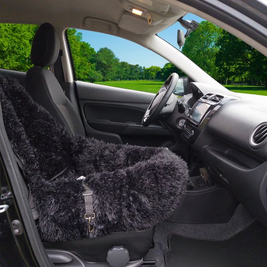 By Cee Cee Car Seat Dog Deluxe - Dog Basket Car With Safety Strap - Car Basket Dog - Dog Seat - Car Seat - Black - Passenger Seat
