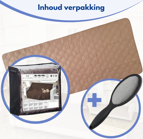 Hilvard - Couverture pour chien - Couverture pour chat - Protège banc - Couverture pour chien siège arrière de voiture - Convient pour canapé, voiture et lit - Sable - 76 x 127cm - Tapis pour chien - Tapis pour chien