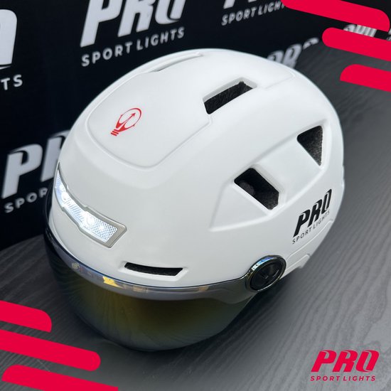 Speed Pedelec Helmet with Visor & Earmuffs Cycling Helmet Adults - White - Medium - NTA8776