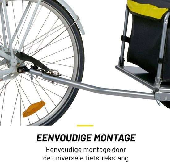 Dunlop Bicycle Trailer - Remorque pour vélo - Remorque pour vélo - Bagages pliable - Remorque pour vélo avec réflecteurs et housse de pluie ajustable - Jaune