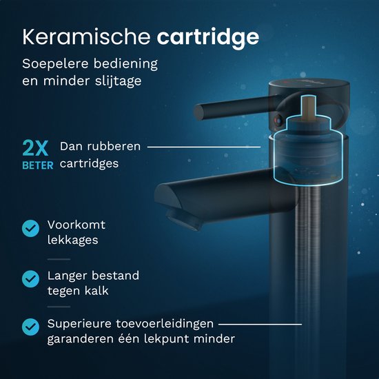 Mirlux Robinet de lavabo noir - Mélangeur de lavabo salle de bain - Robinet de lavabo - Robinet de lavabo / WC - Robinet - Robinet d'eau froide et chaude - Robinet de toilette eau froide et chaude