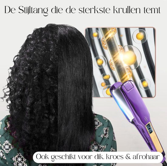 Sansbeauté® Lisseur professionnel - 2 en 1 - Fer à boucler - Lisseurs - Lisseur de cheveux - Mise en température rapide - 80℃ à 230℃ - Lissage et bouclage - Technologie ION - Classic Purple