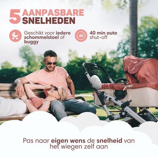 Vulpes Goods® BabyCare - Berceuse pour poussette - Balançoire pour bébé - Berceuse automatique - Sac de transport inclus - Version PRO