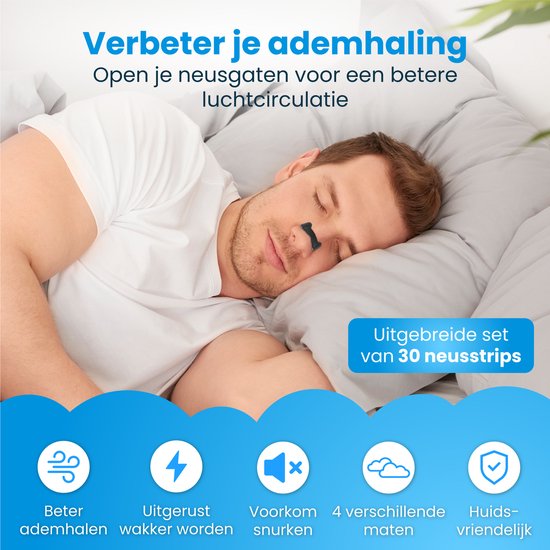 DreamCare Bandelettes nasales magnétiques - 30 paires - Anti ronflement - Plaques nasales