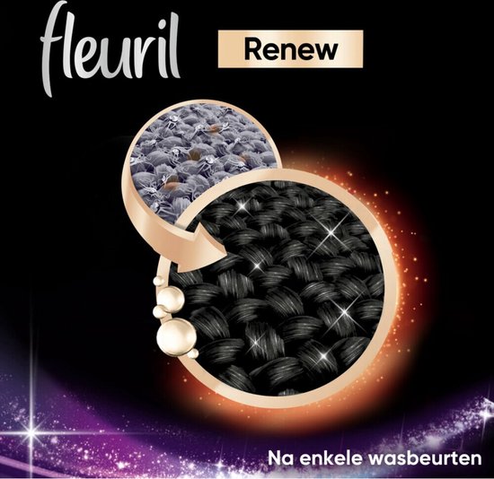 Fleuril Renew Black Caps - Capsules de détergent - 15 lavages - Pour les vêtements noirs et foncés - Formule Triple Renew