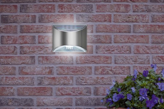 Grundig Eclairage extérieur - Applique - Alimentation solaire - 4x LED - Interrupteur marche/arrêt - acier inoxydable