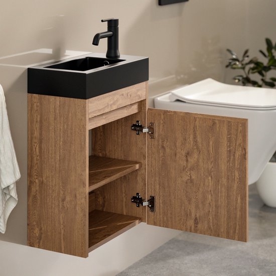 Meuble de toilette Mirlux Chêne Chaud - Meuble de fontaine - Meuble de toilette - 40cm