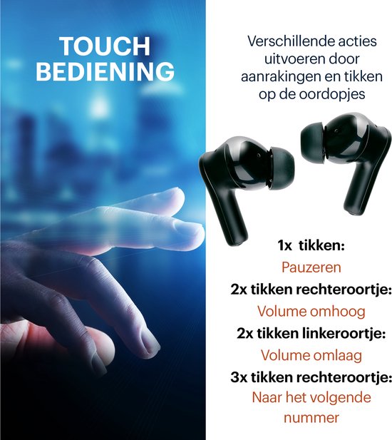 Écouteurs sans fil Grundig - Écouteurs Bluetooth - Réduction du bruit ANC+ENC - Écouteurs sans fil - Étui de chargement avec affichage LED - BT 5.3 - Autonomie de 25 heures