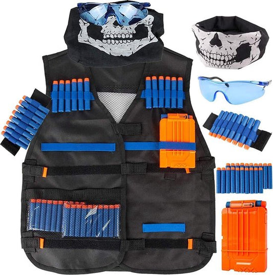 VAIVE Gilet tactique pour Nerf - Inclut des fléchettes et un chargeur pour les pistolets