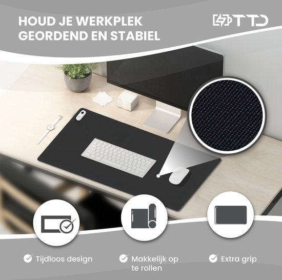 TTD® Tapis de souris chauffant & Tapis de bureau chauffant - Tapis chauffant pour les mains froides - Chauffage de bureau - 30℃ à 50℃ - Organisateur de bureau - Tapis de bureau - Accessoires de bureau - Tapis de souris XXL