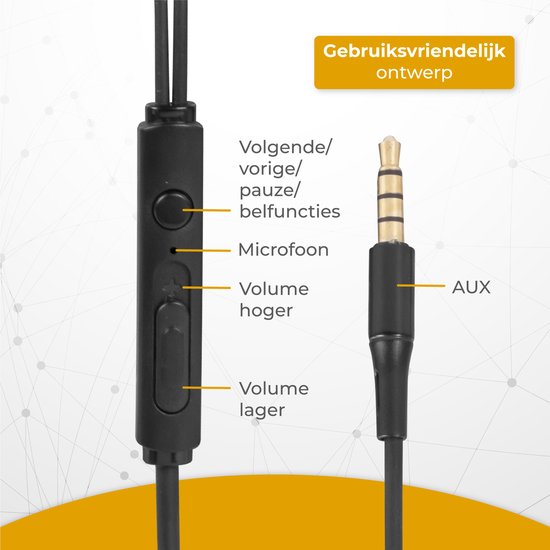 Nuvance - Ecouteurs avec fil - Connexion jack 3,5 mm - Ecouteurs avec fil - Ecouteurs intra-auriculaires avec fil et microphone - Noir
