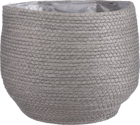 Mica Decorations Jorck Panier pour plantes - H24 x Ø26 cm - Papier - Gris