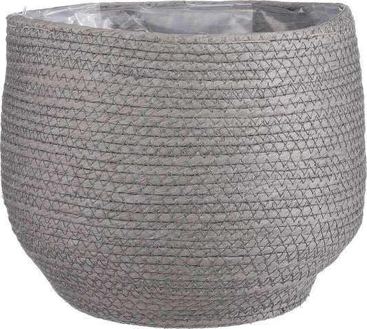 Mica Decorations Jorck Panier pour plantes - H24 x Ø26 cm - Papier - Gris