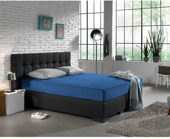 Drap-housse Dreamhouse Jersey Stretch - 100% coton - 80/90/100x220 - Bleu