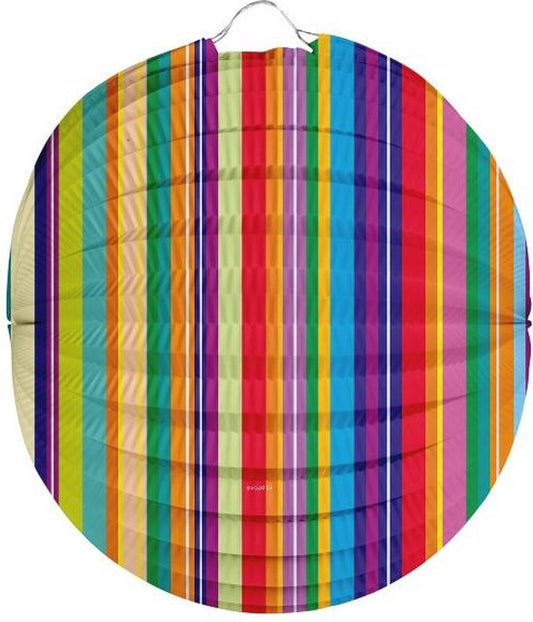 Folat - Lanterne boule 22 cm Rayures - Lampion sint maarten - lanternes - sint maarten parade - lanternes papier - Lampion Halloween