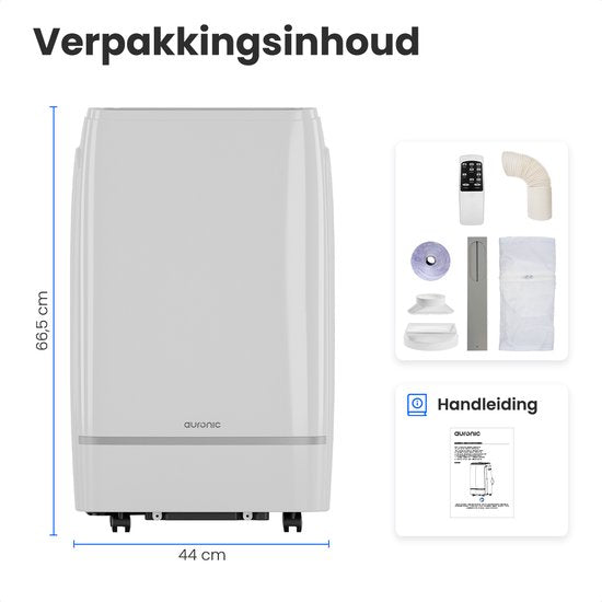 Auronic Mobile Air Conditioner - 12,000 BTU - 4-in-1 - Climatisation avec 2 kits d'étanchéité pour fenêtres - Chambre à coucher - Salon - rafraîchir jusqu'à 35 m².
