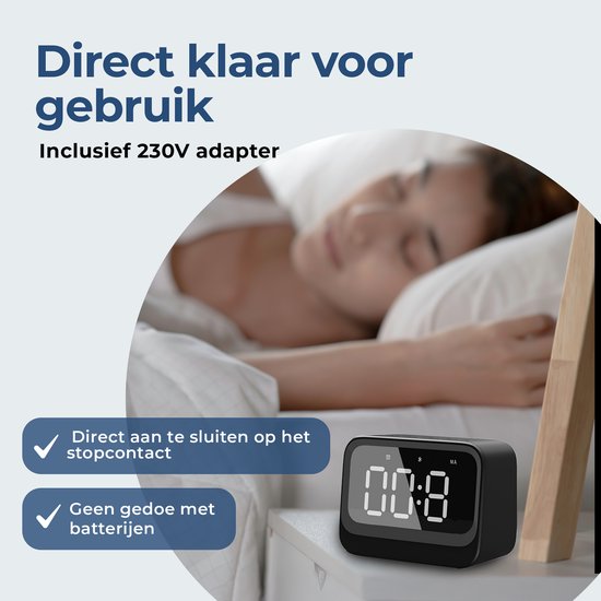 Denver Réveil numérique - Bluetooth - Snooze - Double alarme - EC53B