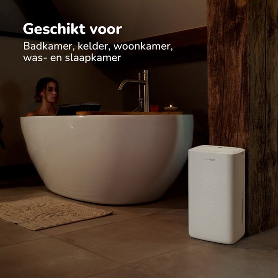Bloomfold - Déshumidificateur et purificateur d'air - Capacité de 12 l et filtre HEPA - Avec minuterie et affichage LED - Pour un climat intérieur sain - Plastique blanc
