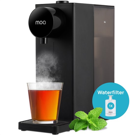 MOA Distributeur d'eau chaude 2L avec contrôle de la température - 20-100°C - Robinet d'eau chaude - Fonction lait - Bouilloire instantanée - Sans BPA - Noir