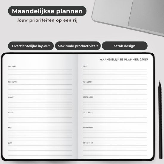 Systemyze Agenda 2025 Adultes - Calendrier hebdomadaire - Planificateur - Table horaire incluse - Format A5 - Noir