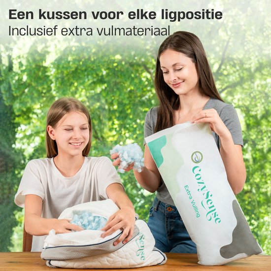 CozySense® Oreiller d'enfant - Oreiller d'enfant - Oreiller pour tout-petits - Mousse à mémoire de forme déchiquetée + microfibres - Technologie de refroidissement - Rembourrage - 100g de mousse supplémentaire inclus - 40x55 cm - Enfants de 2 à 12 ans