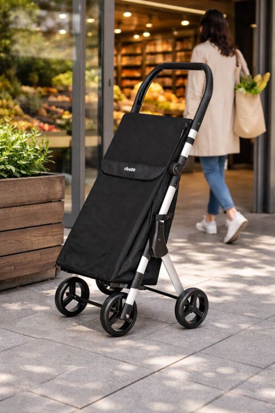 Duett Muuvi Up Chariot de courses - Capacité du sac 46L - 4 roues - Pliable - Noir