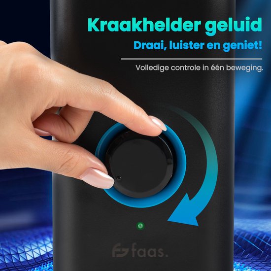 Haut-parleurs pour PC - Avec Bluetooth 5.0 - Haut-parleurs d'ordinateur - Haut-parleurs pour PC - USB-C et USB-A - Ensemble complet de 3 pièces - Ensemble de haut-parleurs - Noir et bleu - Faas