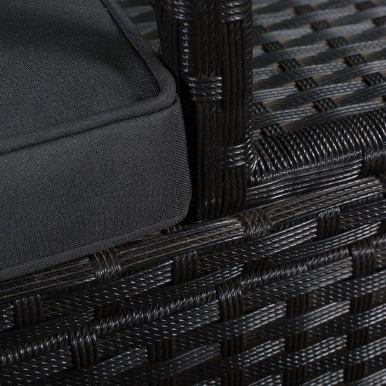 Banc de jardin Monaco - Polyrotan noir/gris